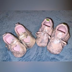 BUNDLE DEAL pink baby girl shoes.